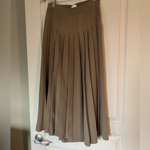 Beige Pleated Skirt Pants